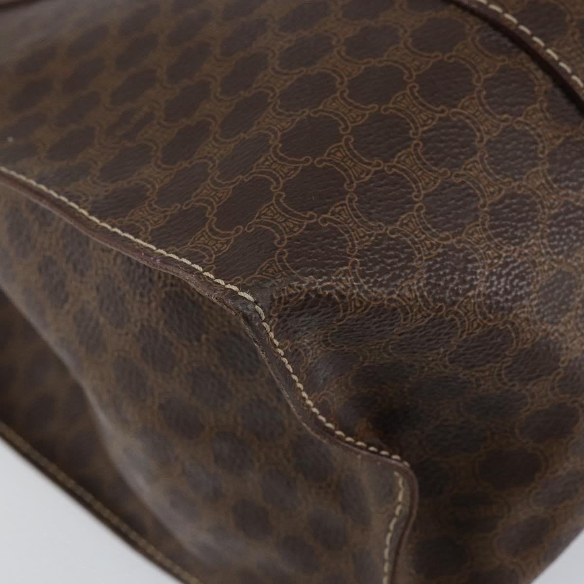 Celine Vintage Macadam Tote Bag Canvas Brown Canvas Tote Bag Bag