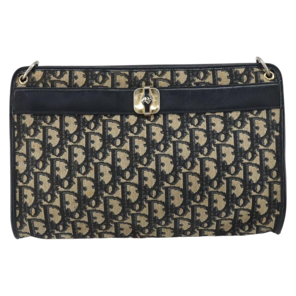 Christian Dior Vintage Trotter Shoulder Bag Canvas Navy Canvas Shoulder Bag Bag (Pre-Owned)