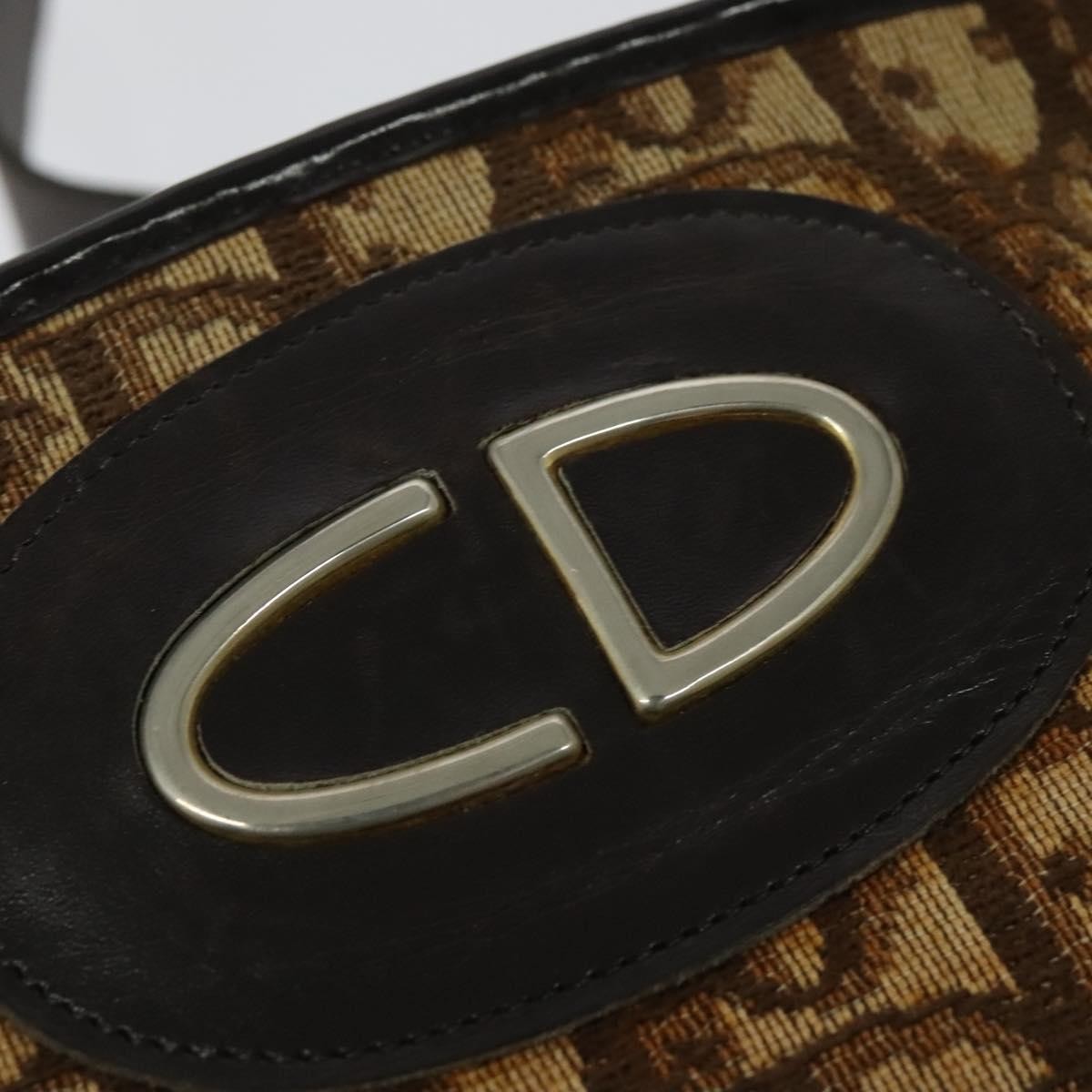 Christian Dior Vintage Trotter Shoulder Bag Canvas Brown Canvas Bag (Pre-Owned)