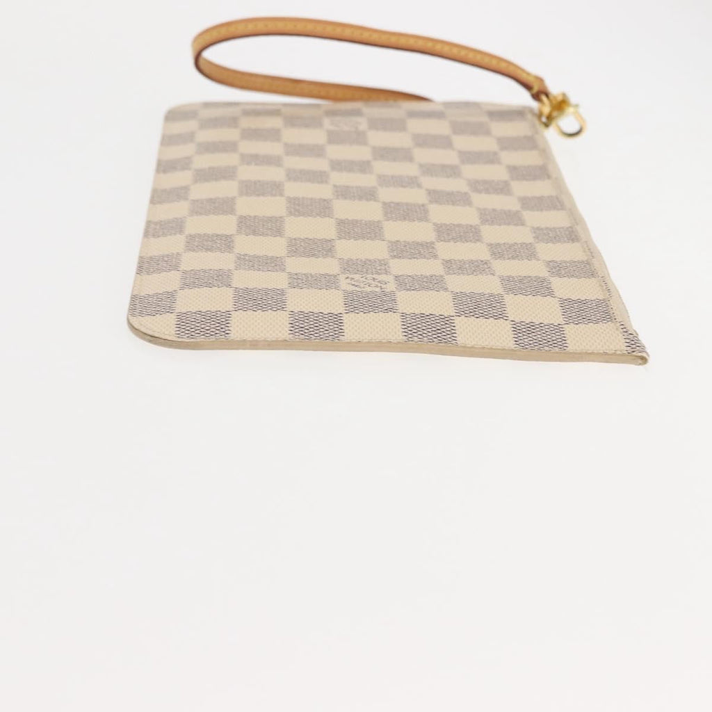 Louis Vuitton Neverfull Pochette Damier White Canvas Clutche & Pouche Bag