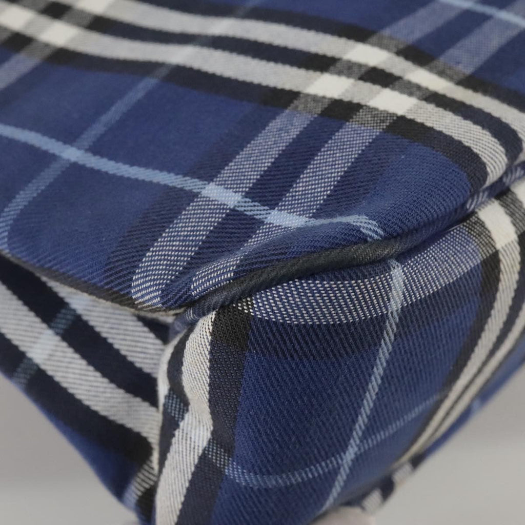 Burberry Nova Check Tote Canvas Check Pattern Blue Canvas Tote Bag