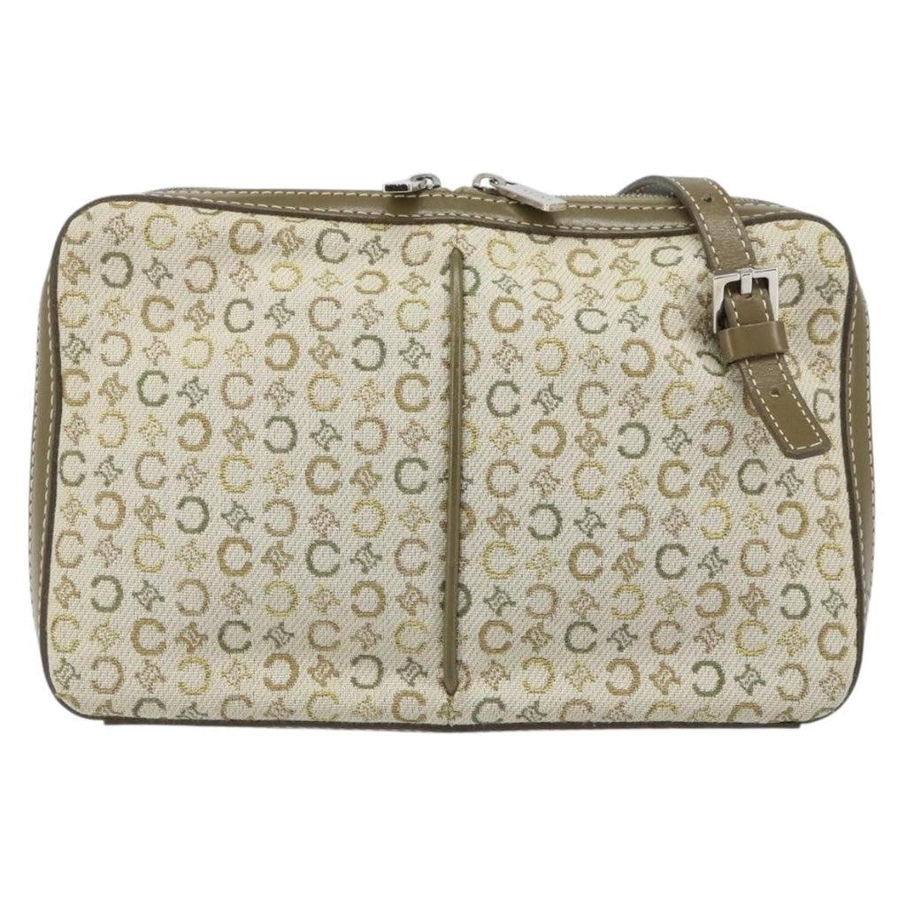 Celine C Macadam Shoulder Bag Canvas Khaki Canvas Shoulder Bag Bag