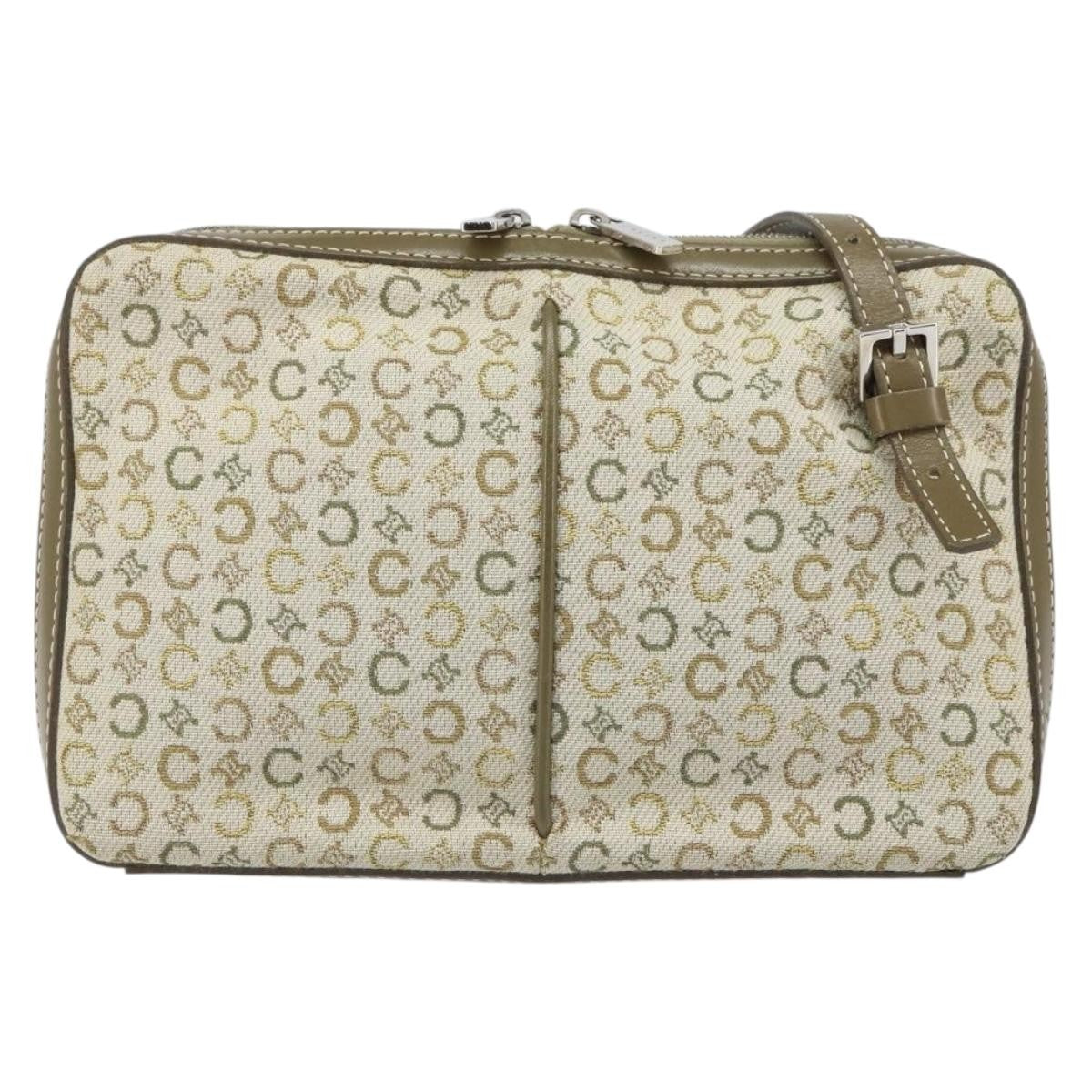Celine C Macadam Shoulder Bag Canvas Khaki Canvas Shoulder Bag Bag