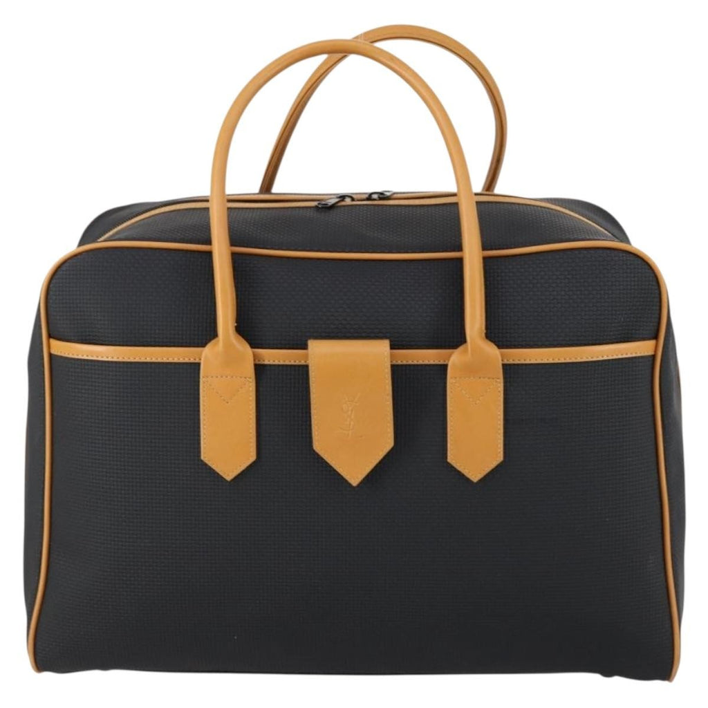 Saint Laurent Vintage Boston Pvc Leather Black Pvc Travel Bag Bag (Pre-Owned)