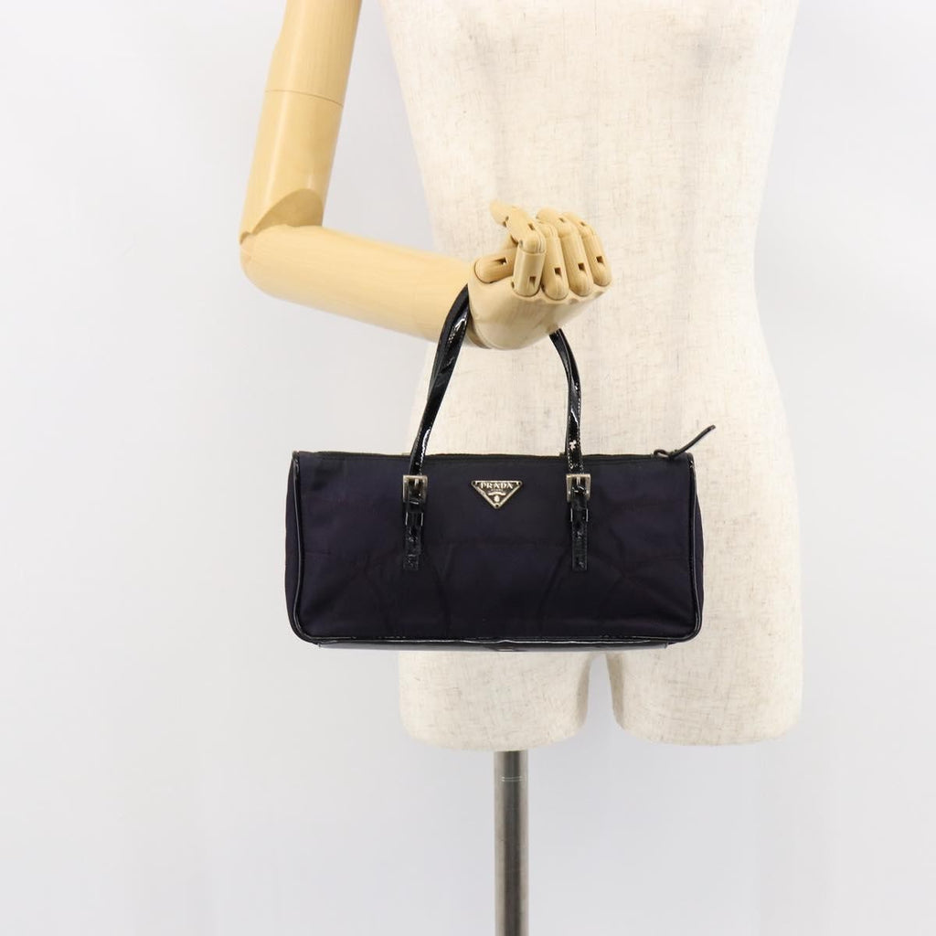 Prada Baguette Shoulder Bag Quilted Tessuto With Leather Purple Nylon Shoulder Bag Bag