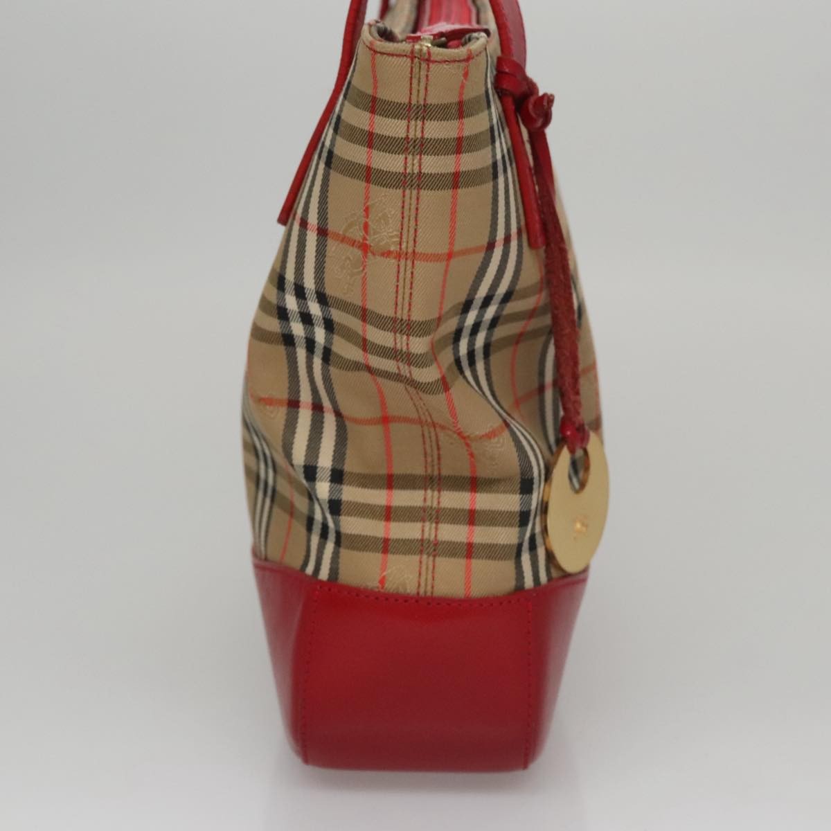 Burberry Nova Check Tote Canvas And Leather Beige Canvas Tote Bag