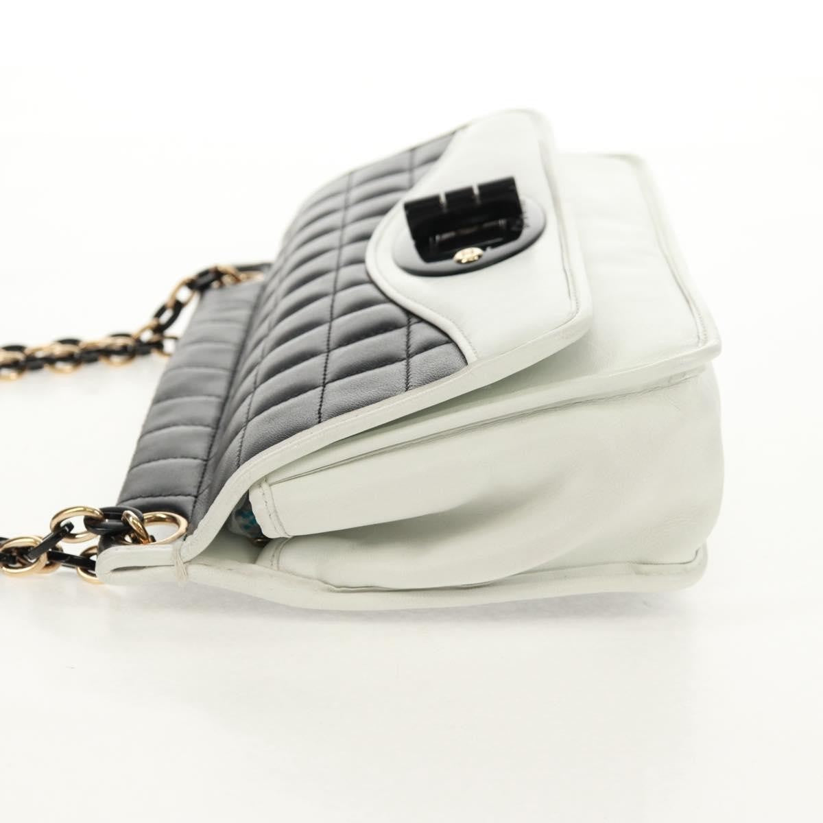 Chanel Chocolate Bar Mademoiselle Shoulder Bag Quilted Lambskin Black Leather Shoulder Bag Bag