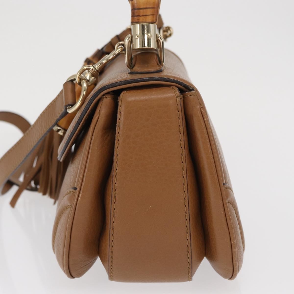 Gucci New Bamboo 1921 Top Handle Bag Leather Brown Leather Handbag (Pre-Owned)