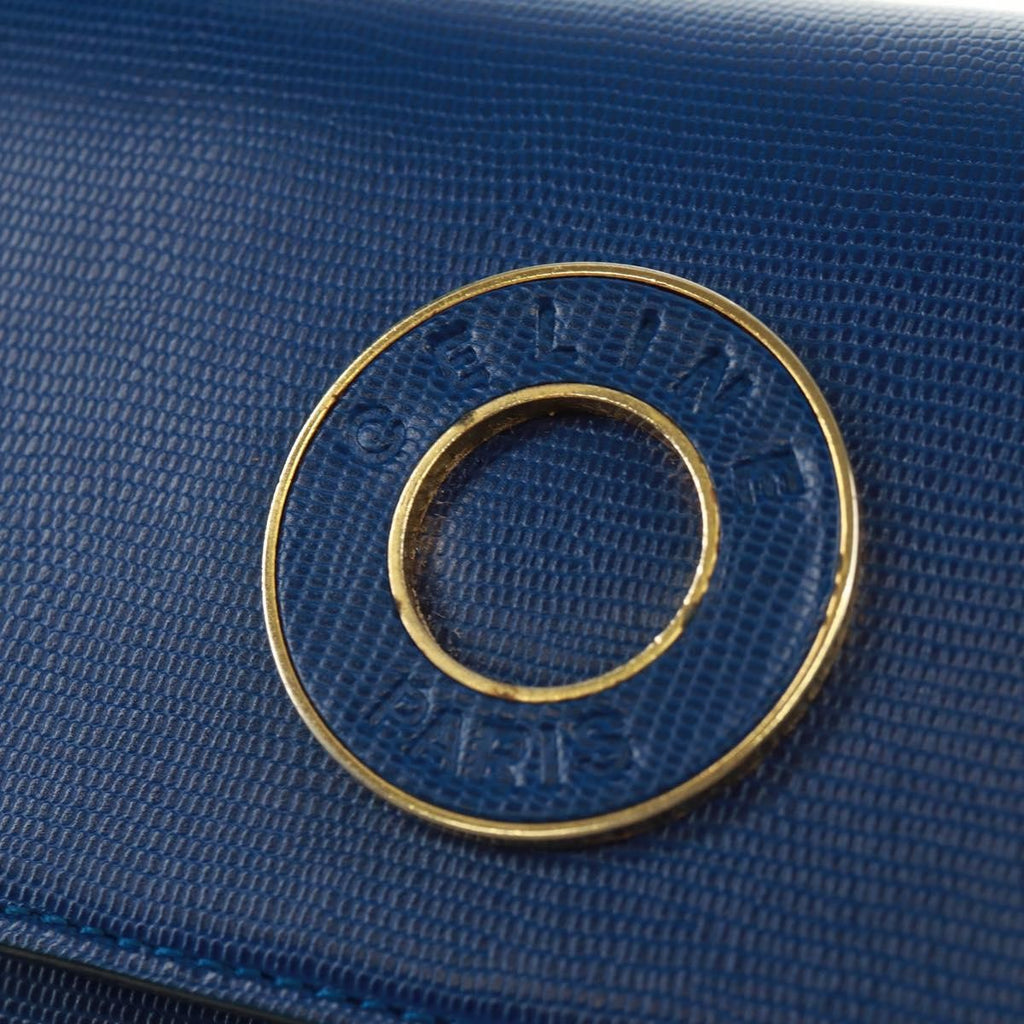 Celine Vintage Circle Logo Crossbody Bag Leather Blue Leather Shoulder Bag Bag
