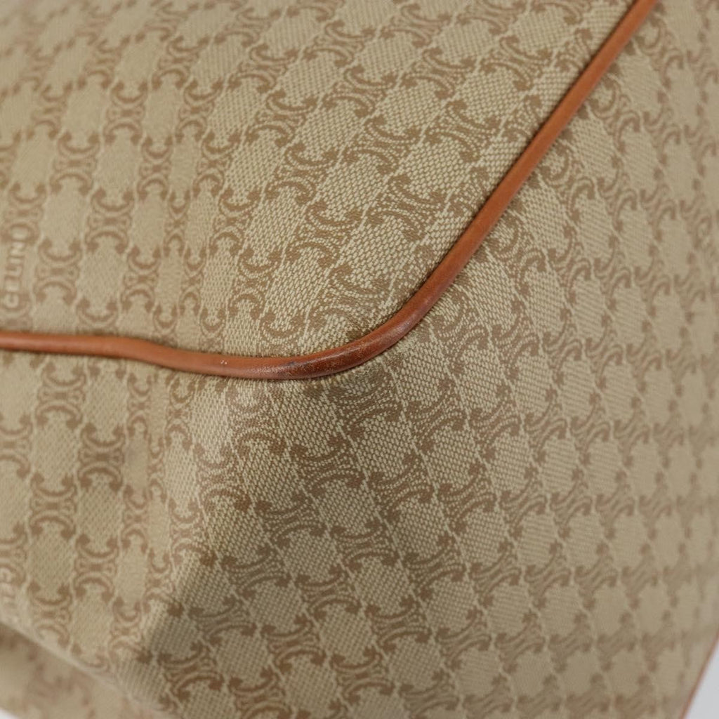 Celine Macadam Shoulder Bag Pvc Leather Beige Canvas Shoulder Bag Bag