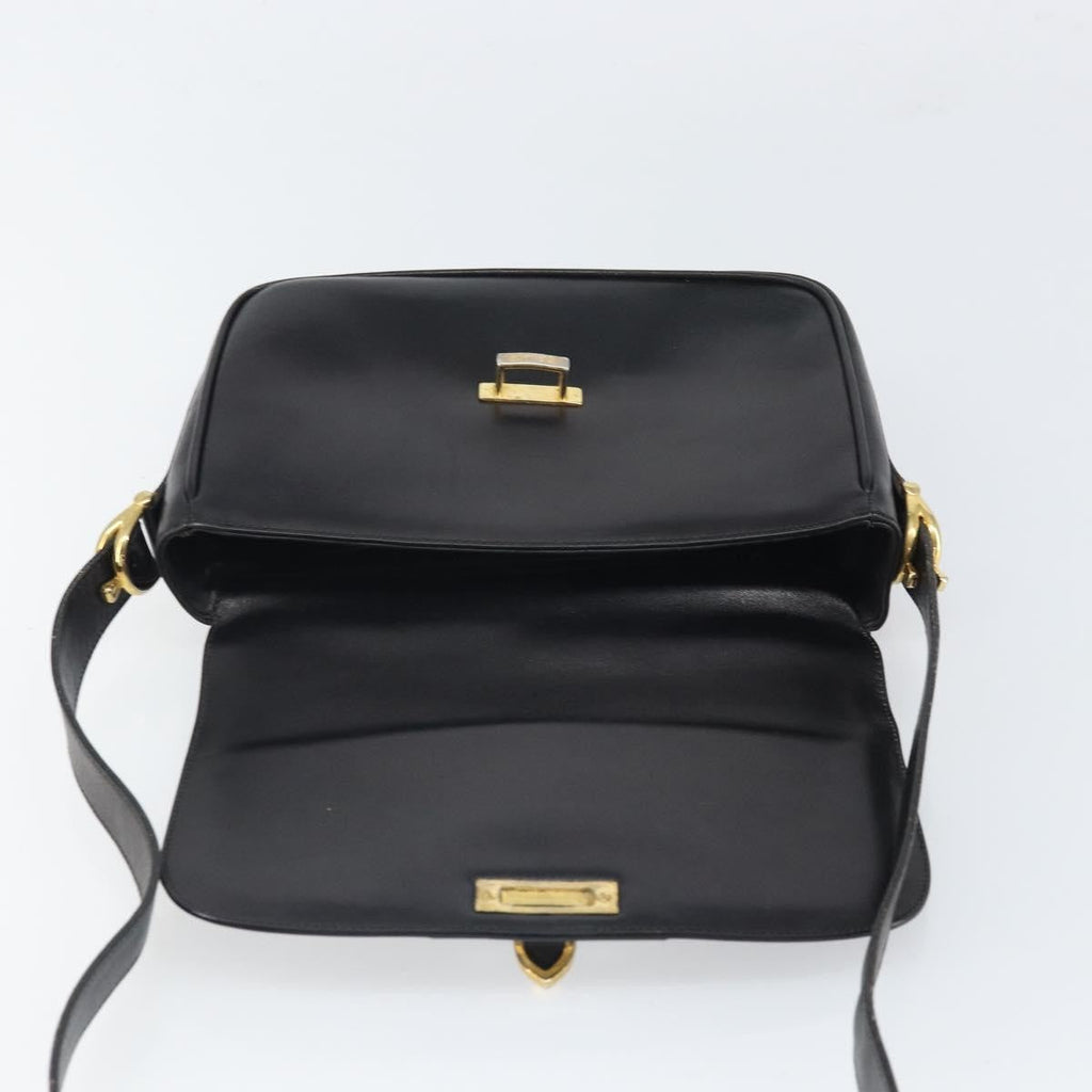 Celine Vintage Shoulder Bag Leather Black Leather Shoulder Bag Bag