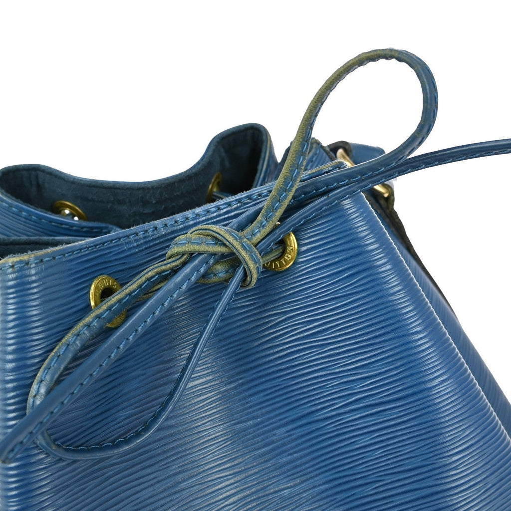 Louis Vuitton Petit Noe Handbag Epi Leather Blue Leather Shoulder Bag