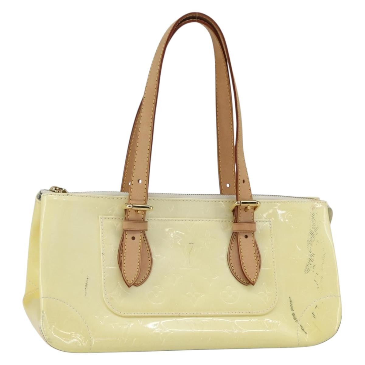 Louis Vuitton Rosewood Avenue Handbag Monogram Vernis Yellow Patent_Leather Handbag