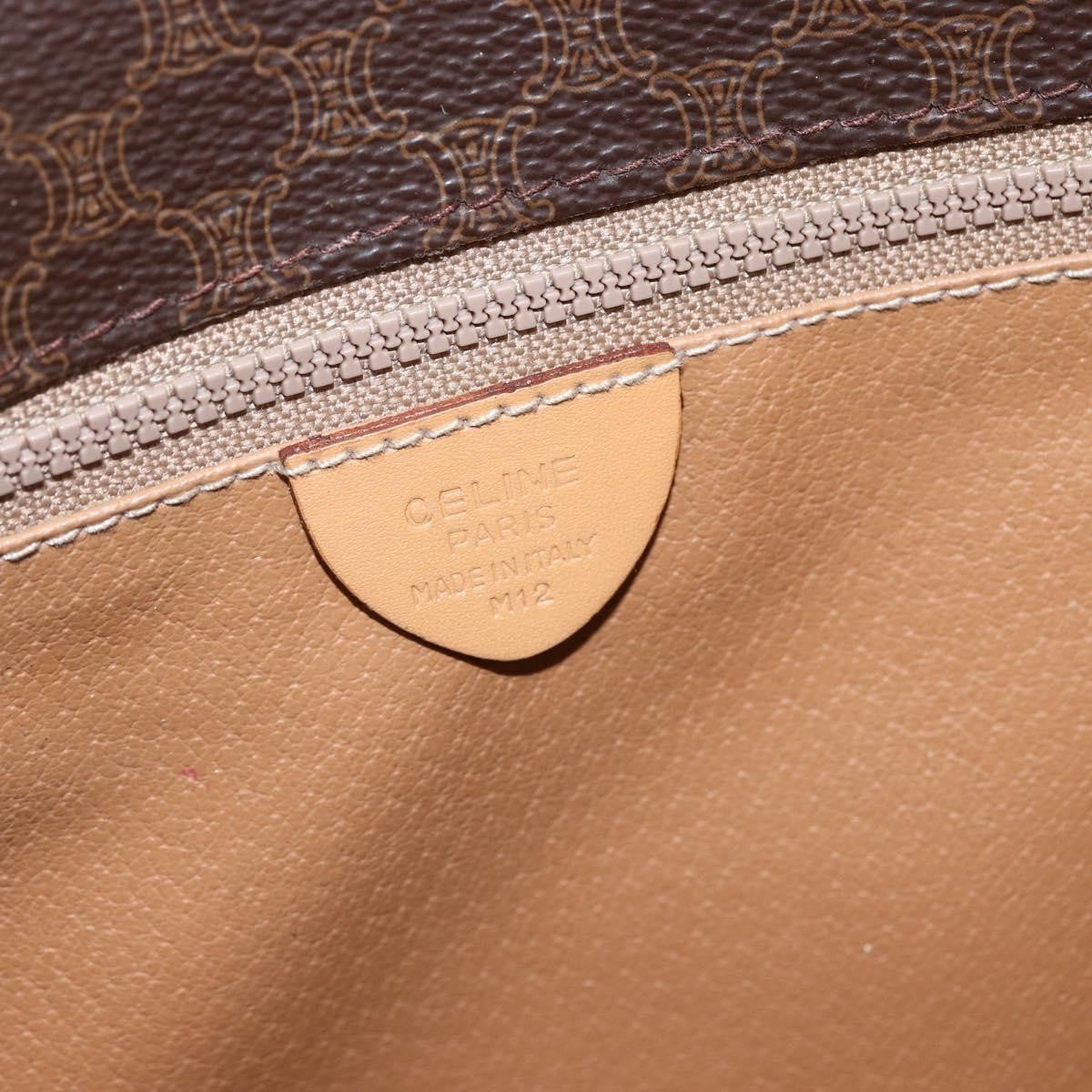 Celine Vintage Macadam Shoulder Bag Canvas And Leather Brown Canvas Shoulder Bag Bag