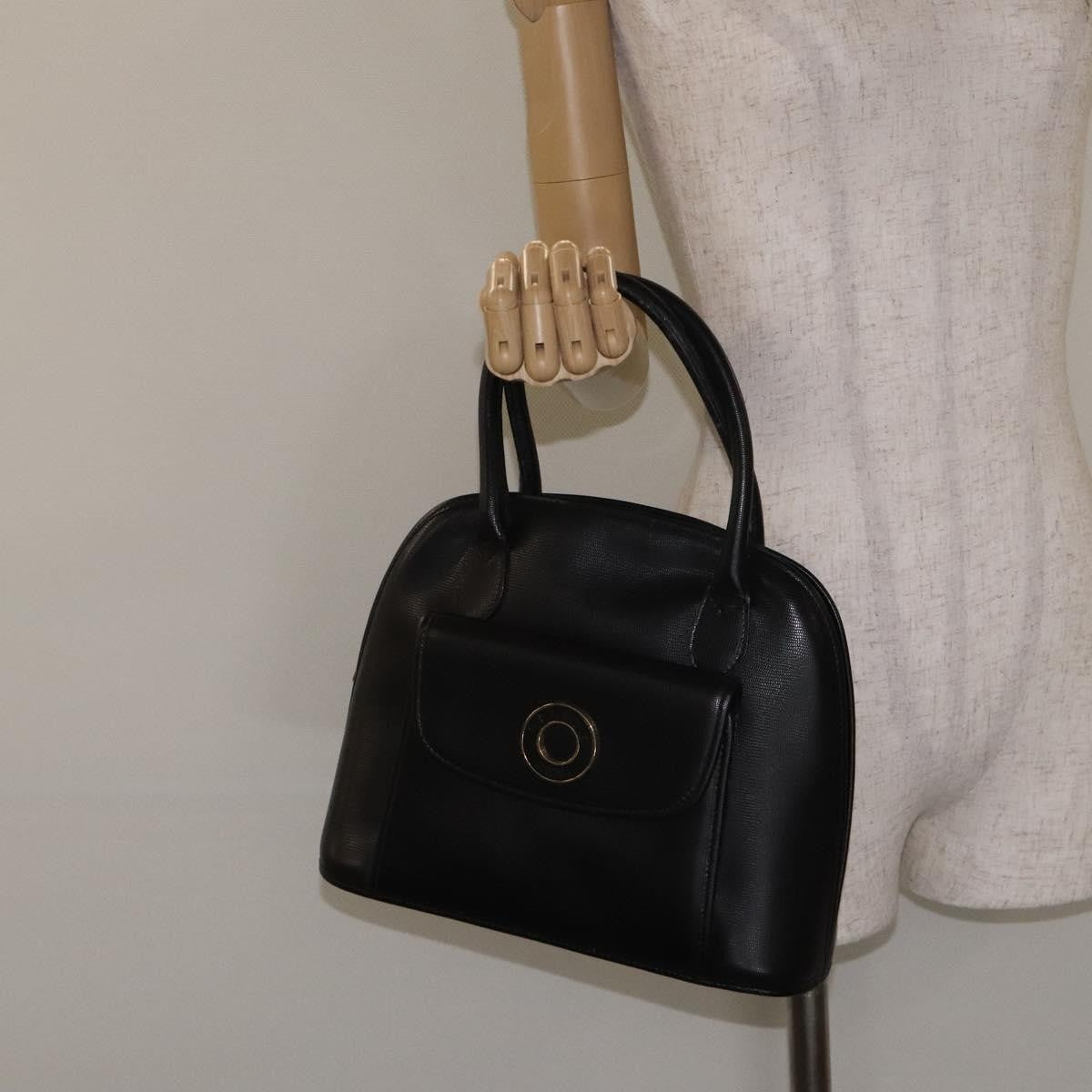 Celine Circle Logo Handbag Leather Black Leather Bag
