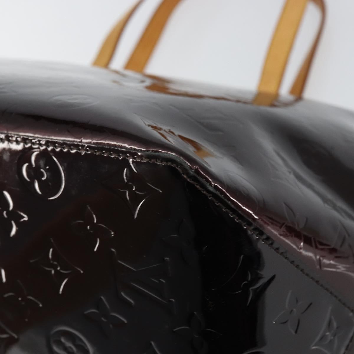 Louis Vuitton Bellevue Handbag Monogram Vernis Brown Patent_Leather Tote Bag