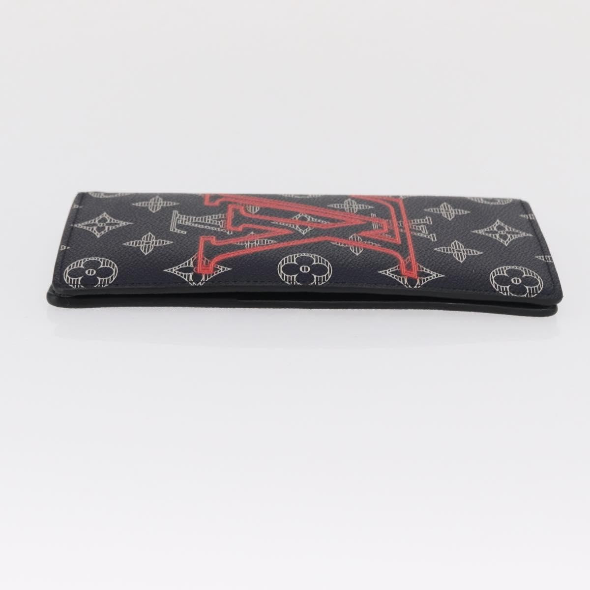 Louis Vuitton Brazza Long Bifold Wallet Monogram Comics Navy Canvas Wallets Accessory
