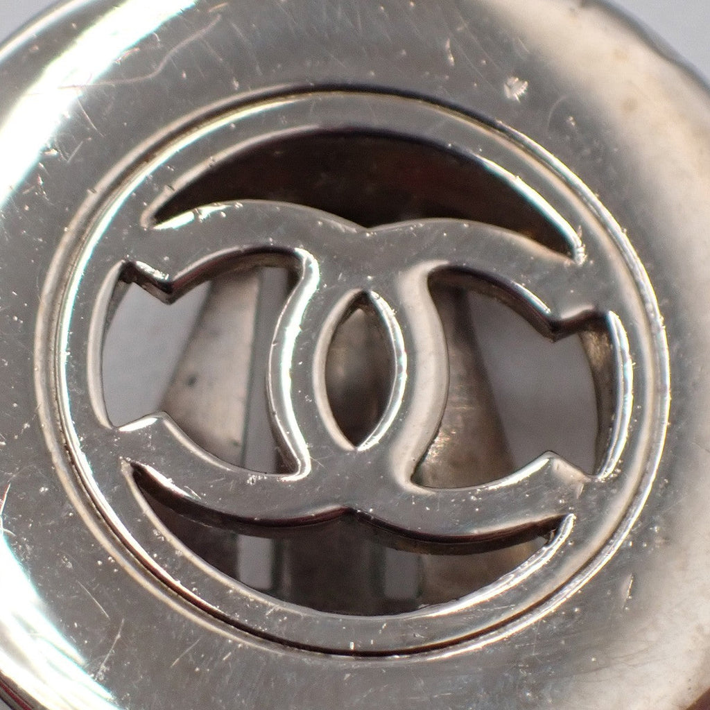 Chanel Cc Cutout Round Clip-On Earrings Metal Silver Metal Earrings Jewelry