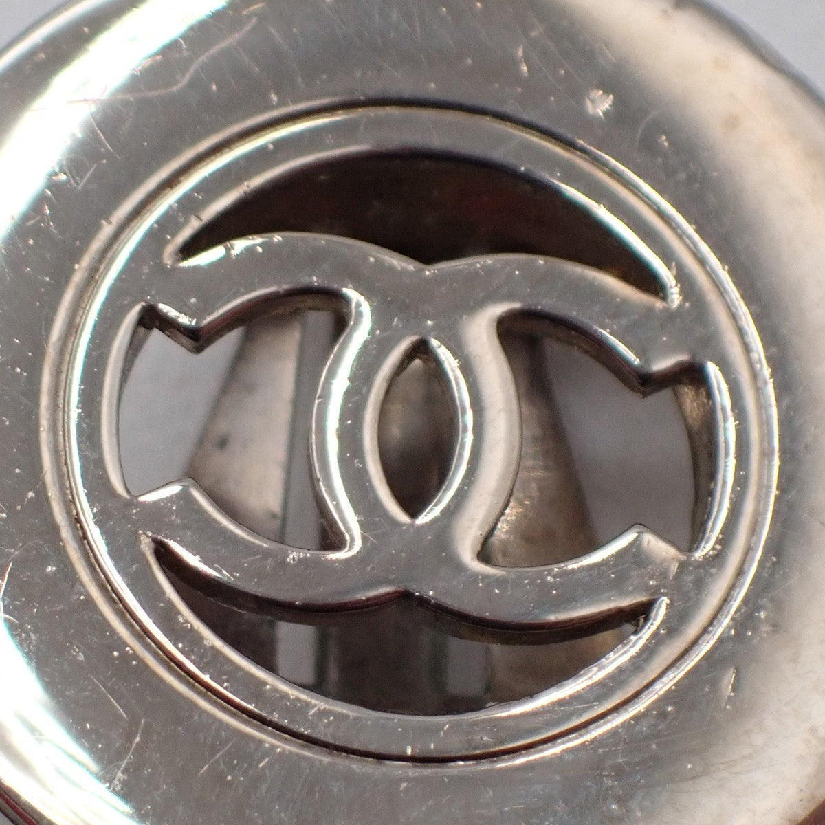 Chanel Cc Cutout Round Clip-On Earrings Metal Silver Metal Earrings Jewelry