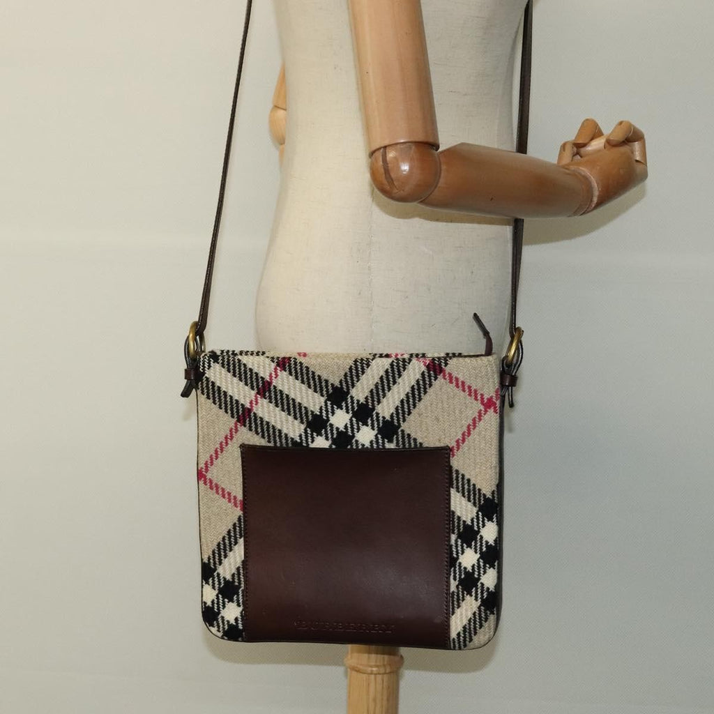 Burberry Nova Check Shoulder Bag Canvas Beige Canvas Shoulder Bag