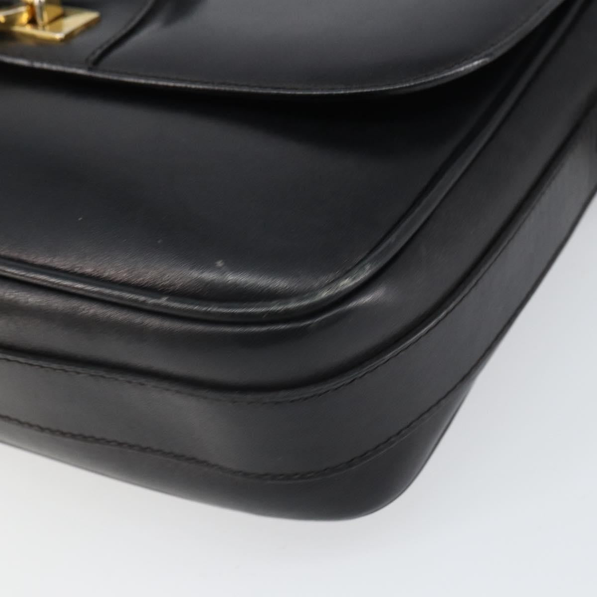 Celine Vintage Shoulder Bag Leather Black Leather Shoulder Bag Bag