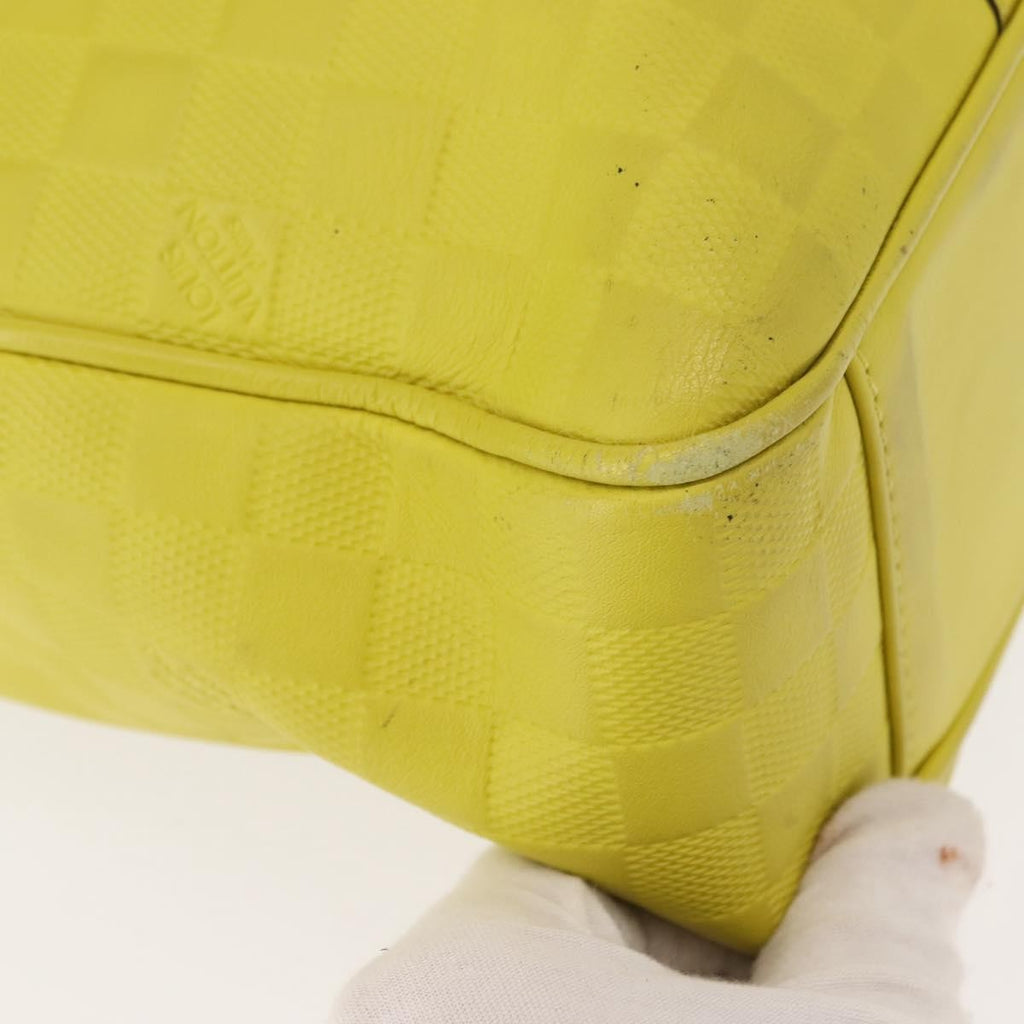 Louis Vuitton Tadao Handbag Damier Infini Leather Yellow Leather Handbag