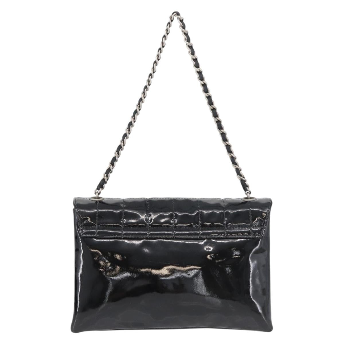 Chanel Keyboard Flap Bag Quilted Patent Black Patent_Leather Shoulder Bag Bag