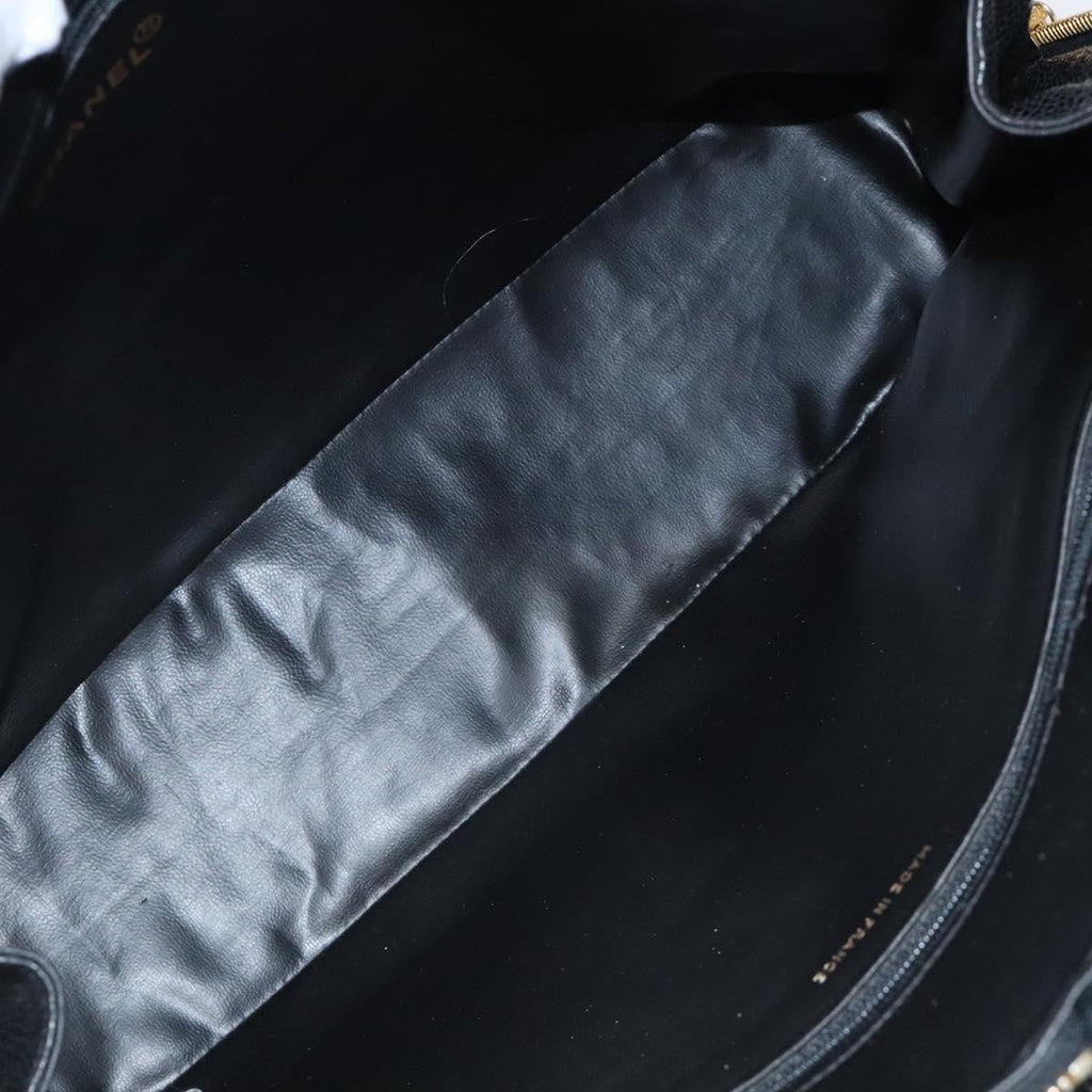 Chanel Vintage Cc Dome Bag Caviar Black Calfskin Handbag