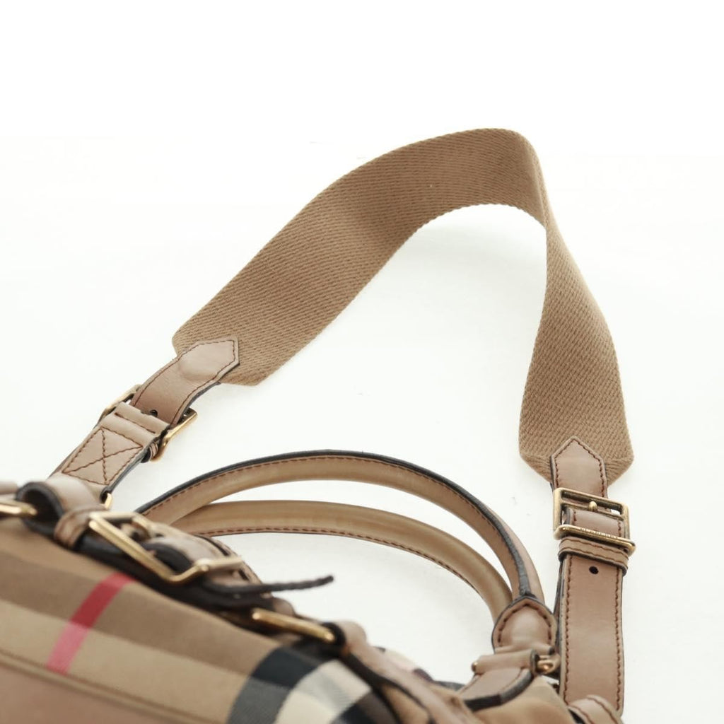 Burberry Brecon Convertible Tote House Check Canvas Beige Canvas Tote Bag