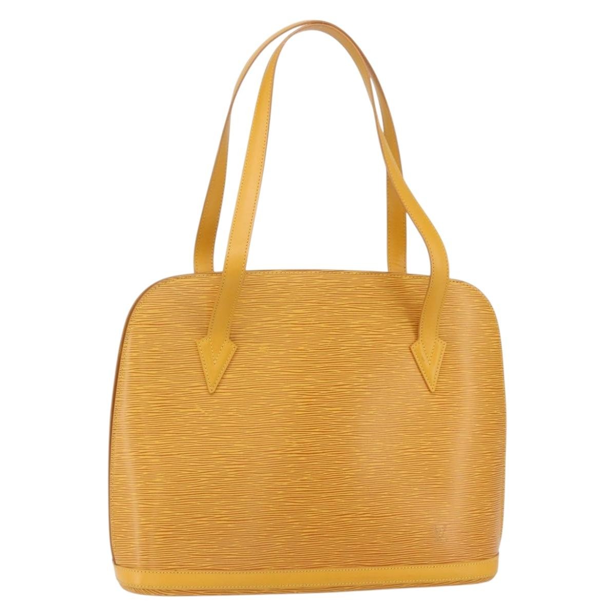 Louis Vuitton Lussac Handbag Epi Leather Yellow Leather Shoulder Bag