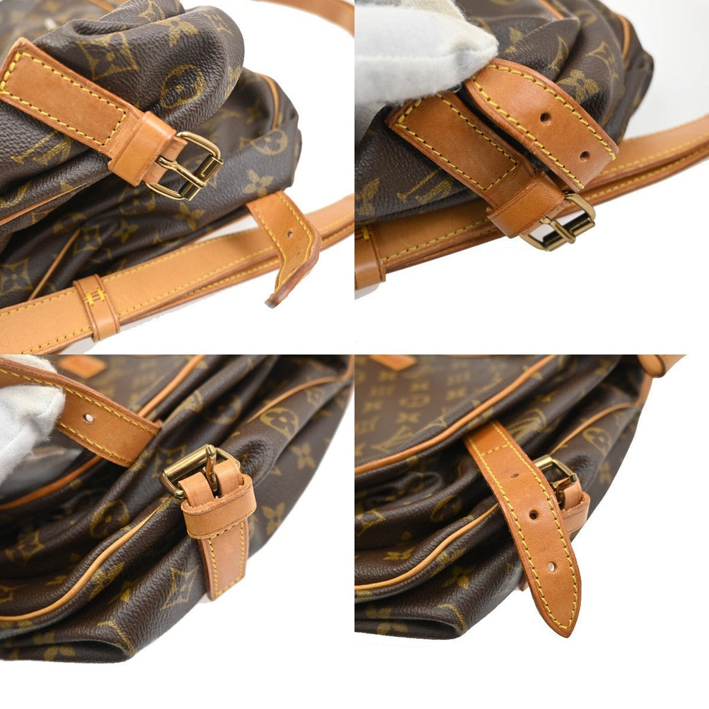 Louis Vuitton Saumur Handbag Monogram Canvas Brown Canvas Shoulder Bag