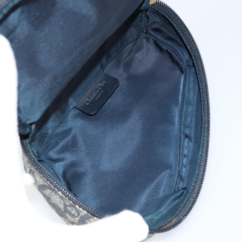 Christian Dior Vintage Saddle Coin Purse Diorissimo Canvas Blue Canvas Clutche & Pouche Bag (Pre-Owned)