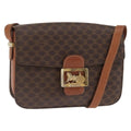 Celine Vintage Horse Carriage Macadam Shoulder Bag Canvas Brown Pvc Shoulder Bag Bag