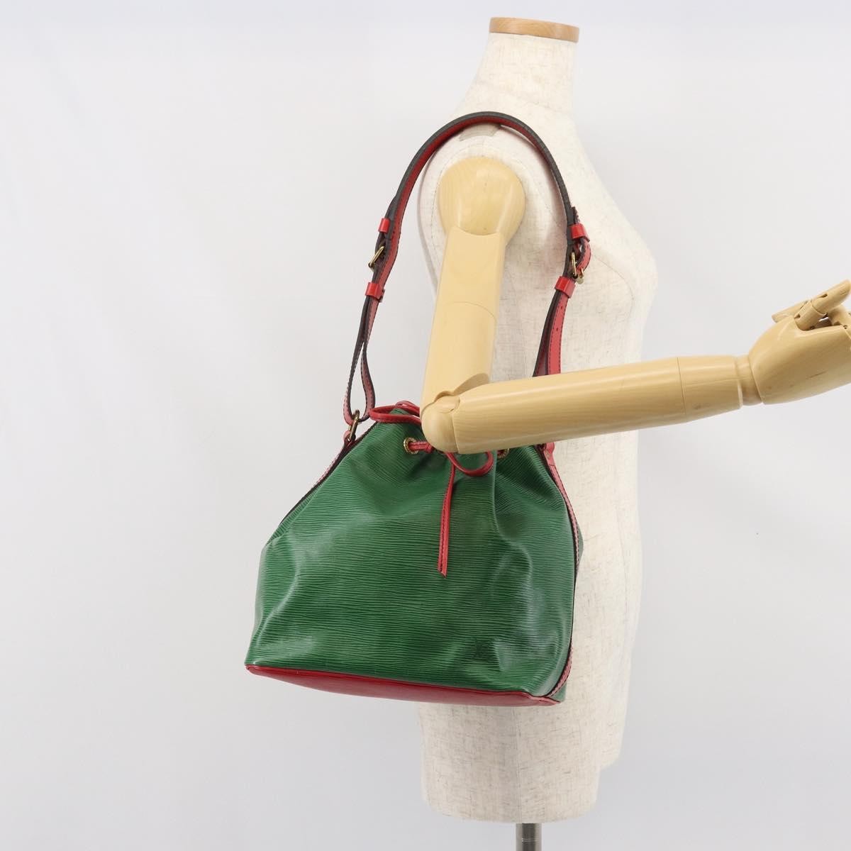 Louis Vuitton Bicolor Petit Noe Handbag Epi Leather Green Leather Shoulder Bag