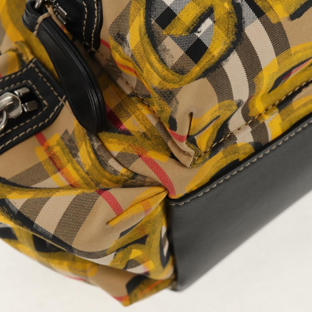 Burberry Graffiti Rucksack Backpack Vintage Check Canvas Beige Canvas Backpack Bag