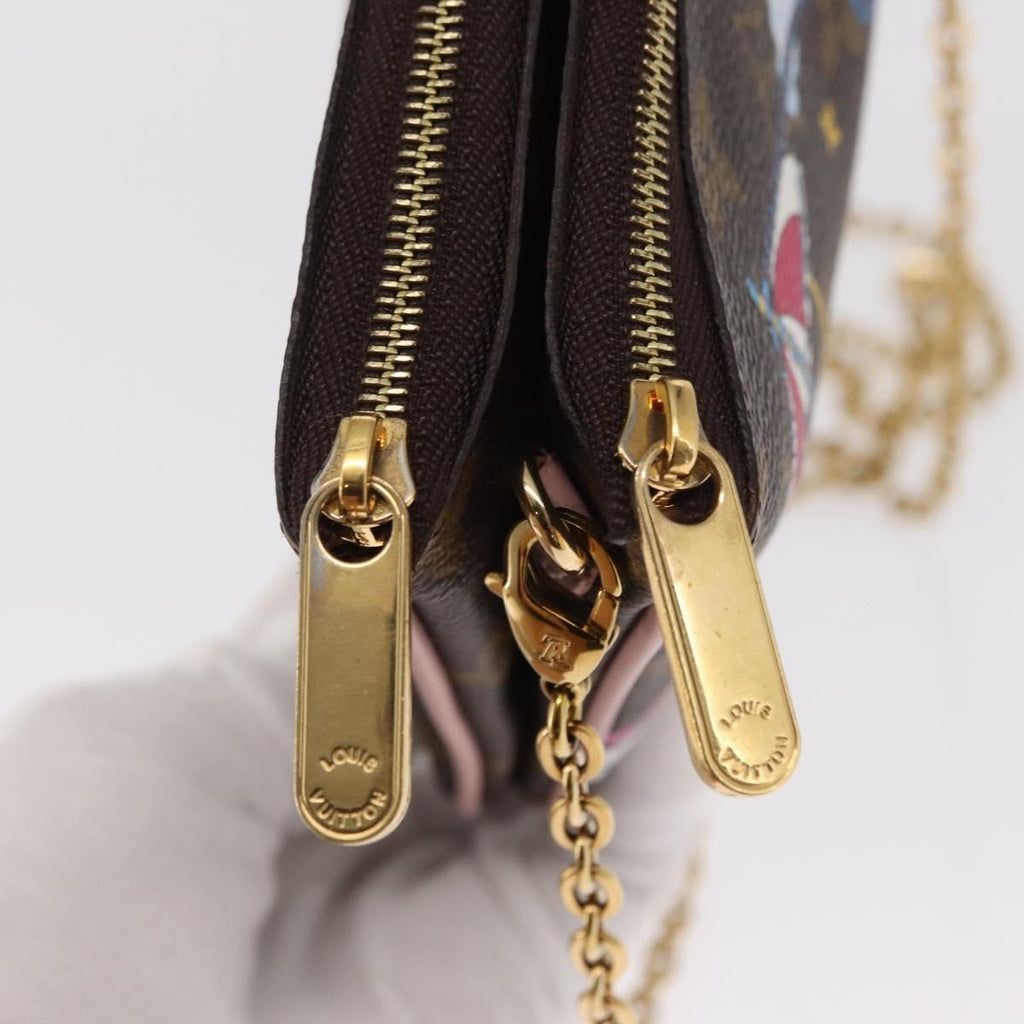Louis Vuitton Double Zip Pochette Limited Edition Vivienne Xmas Monogram Canvas Brown Canvas Clutche & Pouche Bag