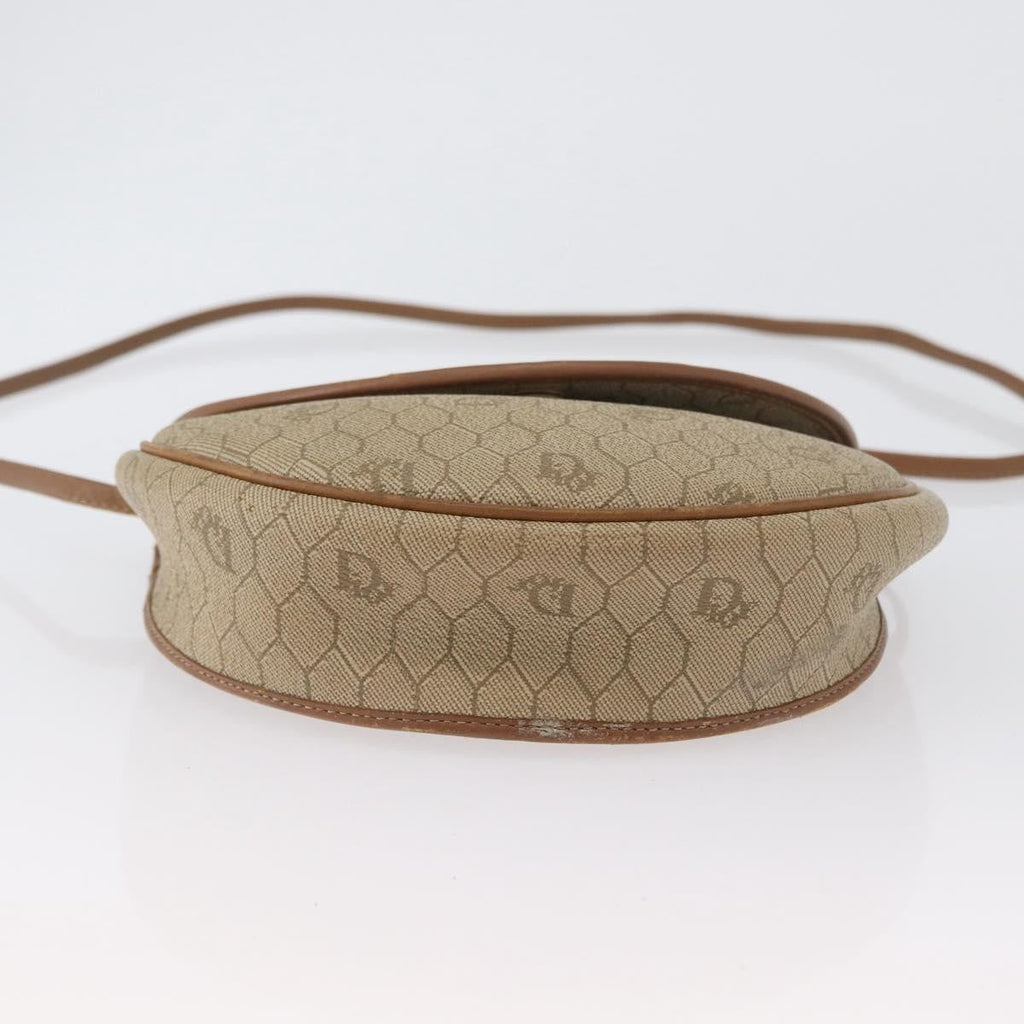 Christian Dior Vintage Honeycomb Flap Crossbody Bag Canvas And Leather Beige Canvas Shoulder Bag Bag (Pre-Owned)