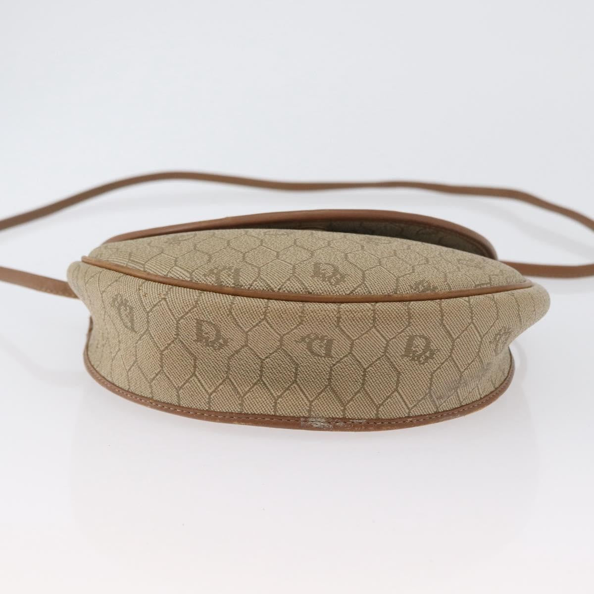 Christian Dior Vintage Honeycomb Flap Crossbody Bag Canvas And Leather Beige Canvas Shoulder Bag Bag (Pre-Owned)