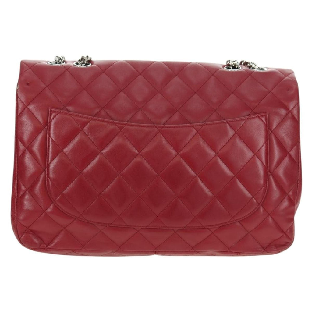 Chanel Classic Single Flap Bag Quilted Lambskin Red Leather Shoulder Bag Bag
