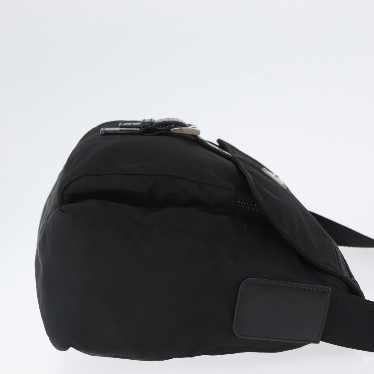 Prada Buckle Messenger Bag Tessuto Black Nylon Shoulder Bag Bag
