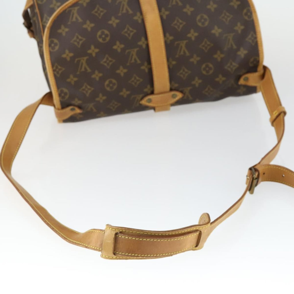 Louis Vuitton Saumur Handbag Monogram Canvas Brown Canvas Shoulder Bag