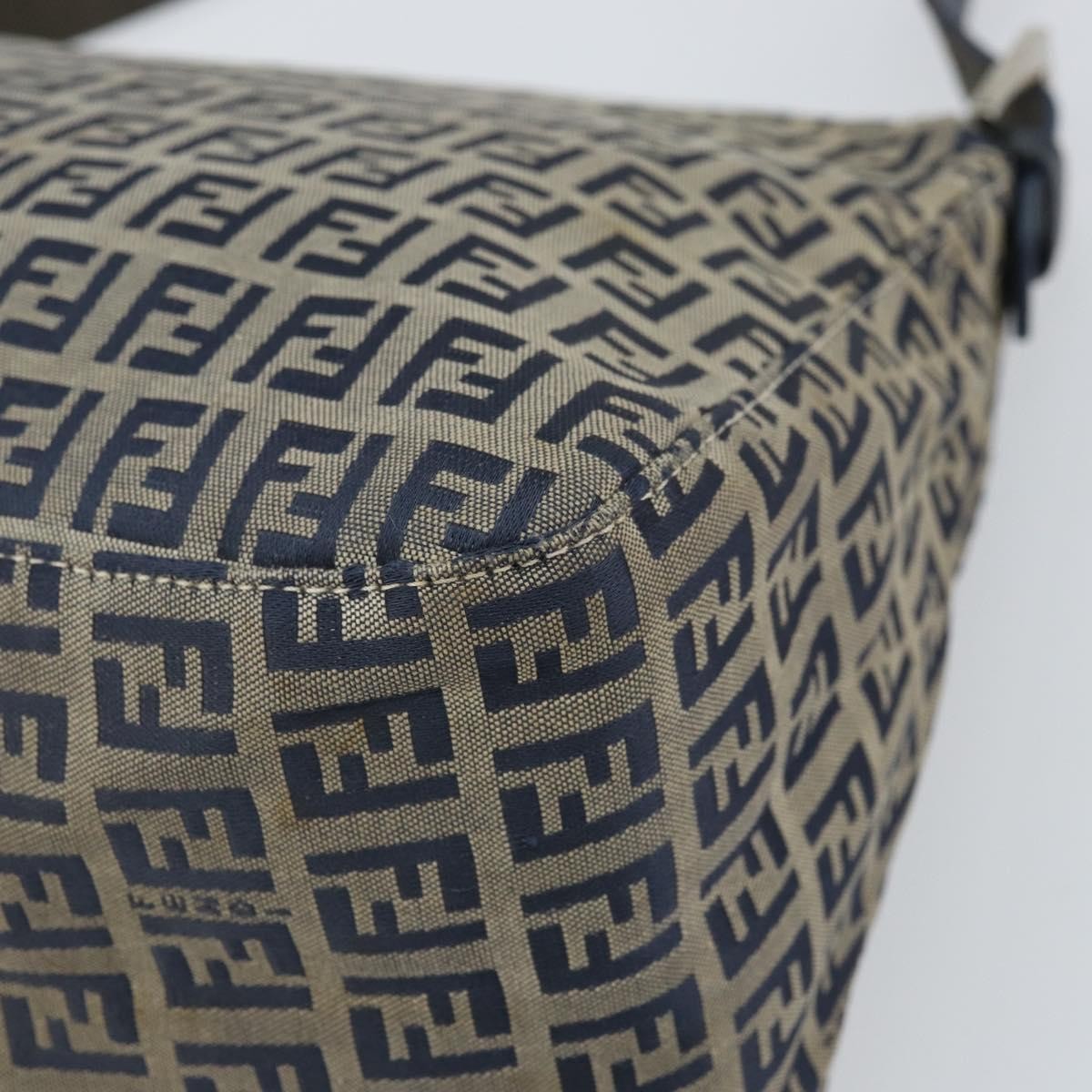 Fendi Mamma Baguette Zucchino Canvas Navy Canvas Shoulder Bag Bag
