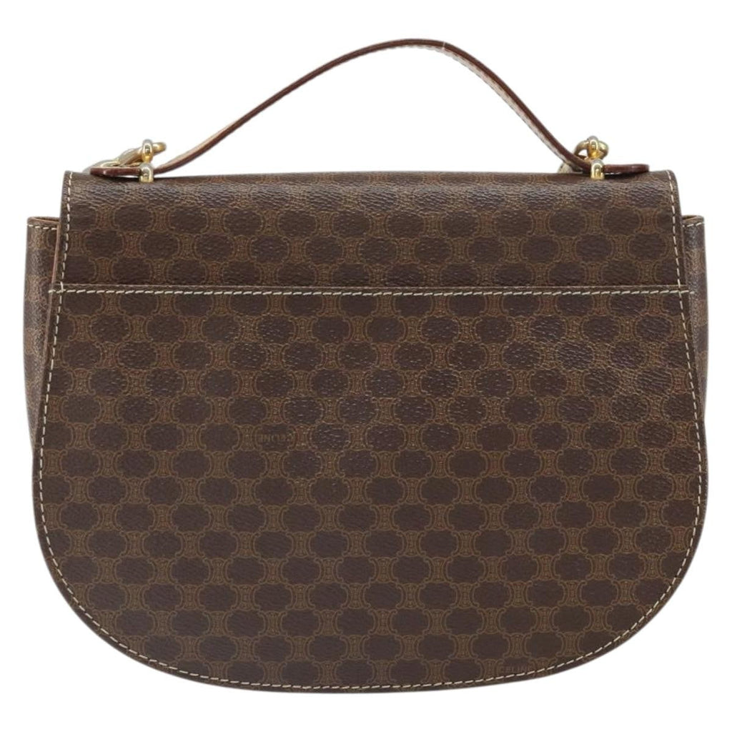 Celine Vintage Macadam Shoulder Bag Canvas And Leather Brown Canvas Shoulder Bag Bag
