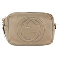 Gucci Soho Disco Crossbody Bag Leather Beige Leather Shoulder Bag Bag (Pre-Owned)