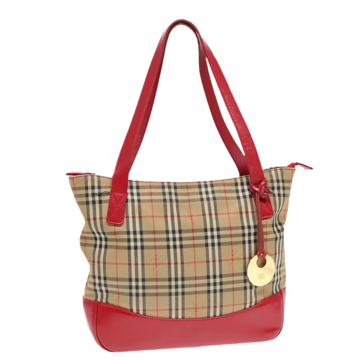 Burberry Nova Check Tote Canvas And Leather Beige Canvas Tote Bag
