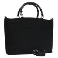 Gucci Vintage Bamboo Handle Bag Nylon Black Nylon Tote Bag Bag (Pre-Owned)