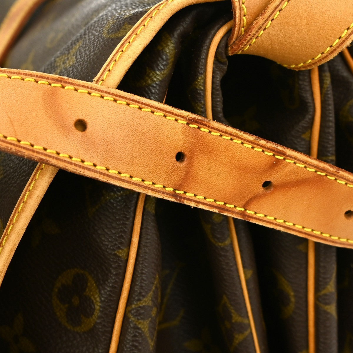 Louis Vuitton Saumur Handbag Monogram Canvas Brown Canvas Shoulder Bag