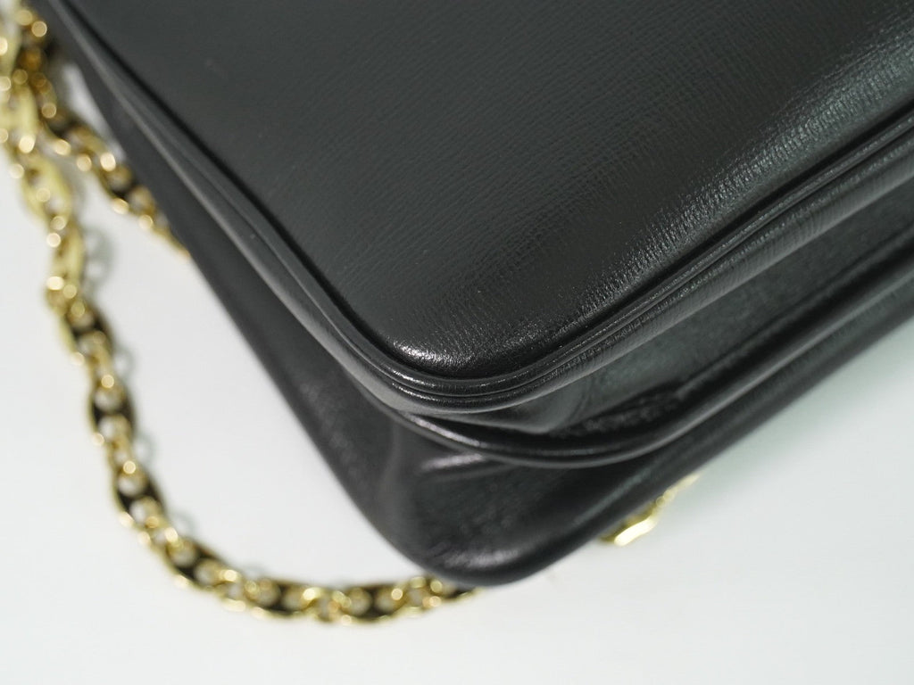 Gucci Marina Chain Shoulder Bag Leather Black Leather Shoulder Bag Bag (Pre-Owned)