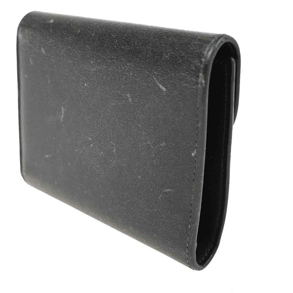 Celine Triomphe Trifold Wallet Leather Black Leather Wallets Accessory