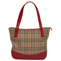 Burberry Nova Check Tote Canvas And Leather Beige Canvas Tote Bag